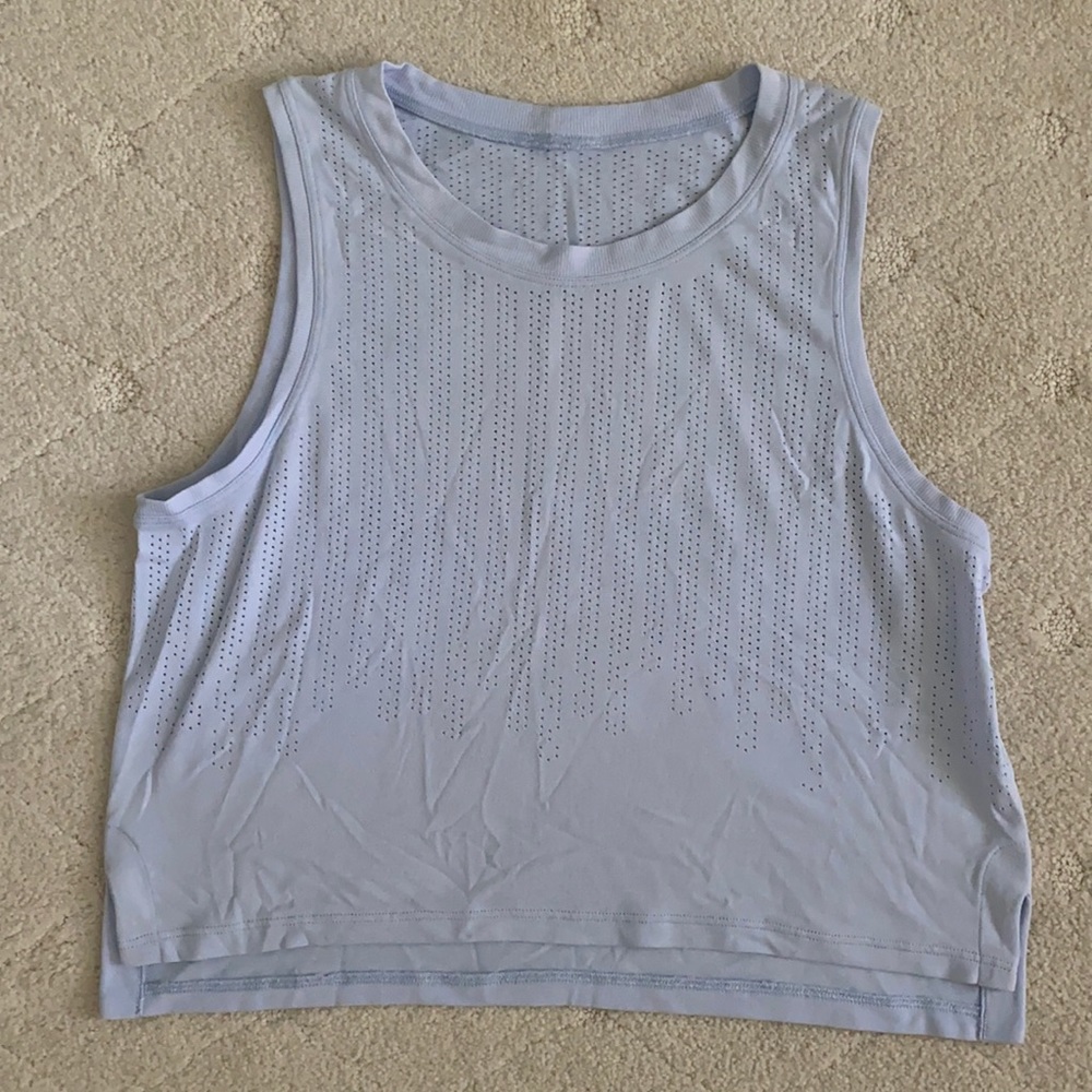 Lululemon cropped tank top blue